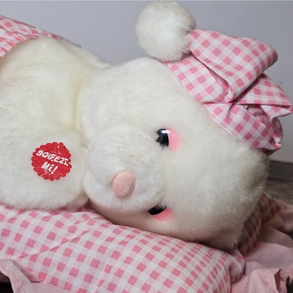Goffa Teddy Bear Pink PJ Bedtime Baby Pillow Laying Plush Soft Prayer WORKS - Picture 3 of 10